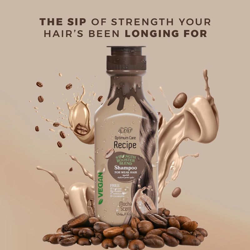 Eva Optimum Care Recipe Strength Booster Blend Shampoo Mocha Scent 350 Ml - Image 4
